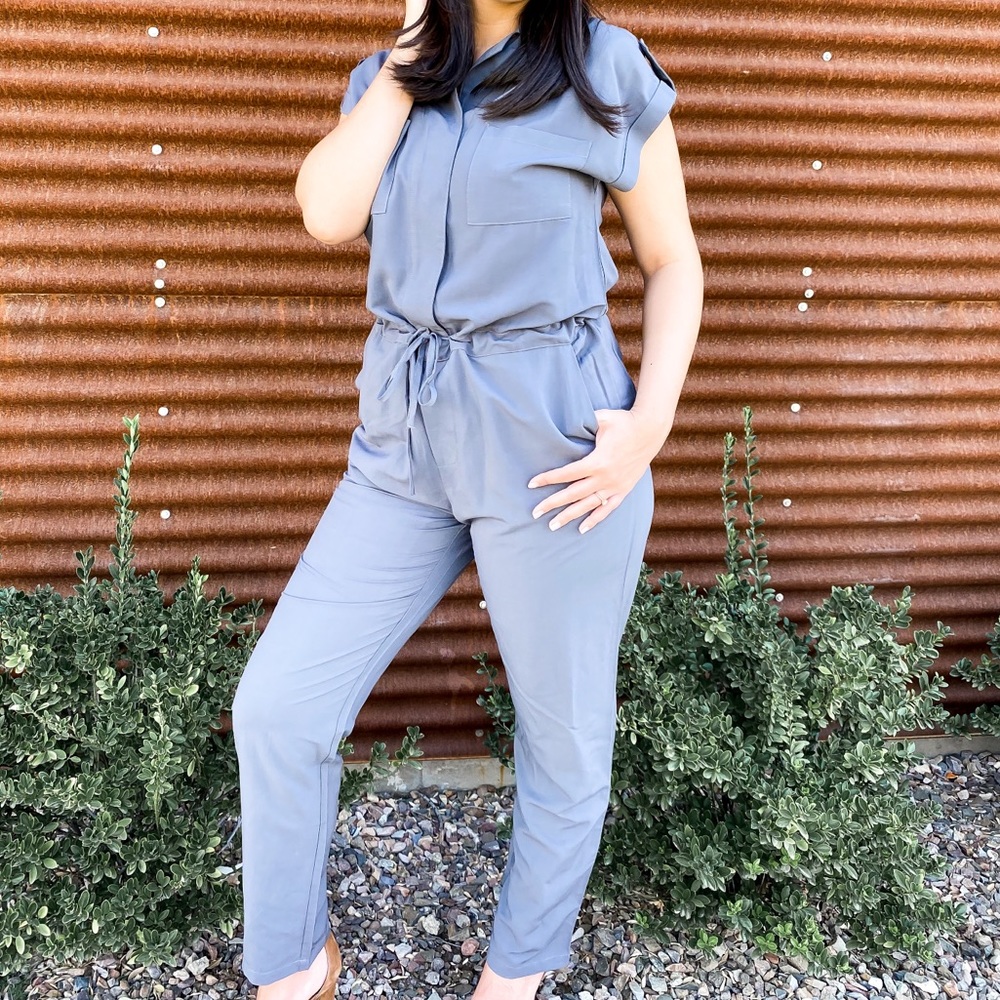 Gray Adjustable Waist Jumpsuit